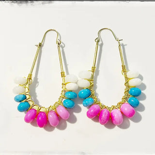 The Leela Wrapped Hoop-Pink Multi