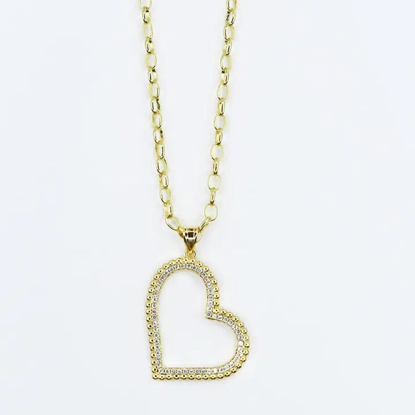 Open Heart Sparkle Pendant Necklace