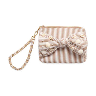 The Shelly Bow Wristlet-Brown