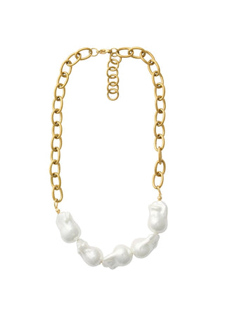 The Genevieve Statement Necklace-Pearl