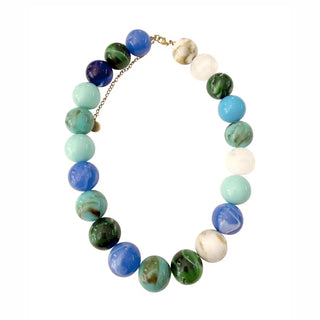 The Dora Beaded Necklace-Blue Mix
