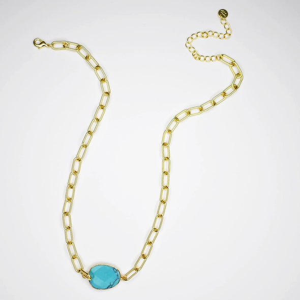Stone and Shine Gemstone Necklace-Turquoise