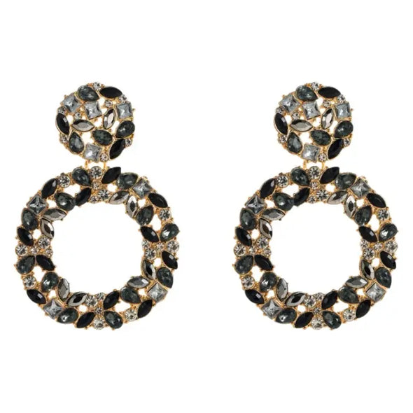 Just Being Dramatic Statement Earrings-Black