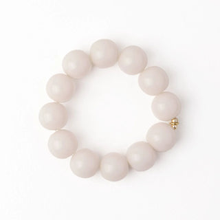 The Cece Large Resin Beaded Bracelet-Milky White