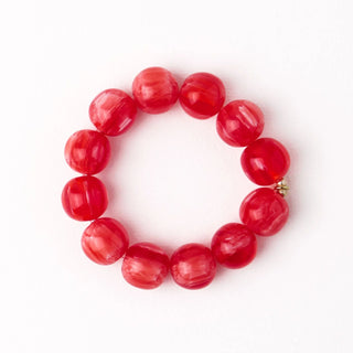 The Cece Large Resin Beaded Bracelet-Red