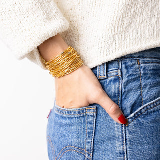 The Chelsea 18 Strand Beaded Bracelet-Gold