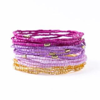 The Chelsea 18 Strand Beaded Bracelet-Purple