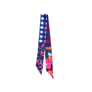 The Floral Twilly Scarf-Navy