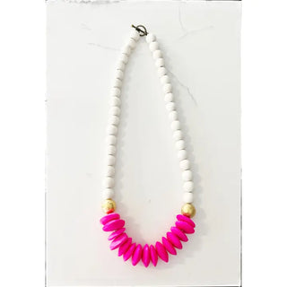 The Penni Multi Bead Necklace-Pink
