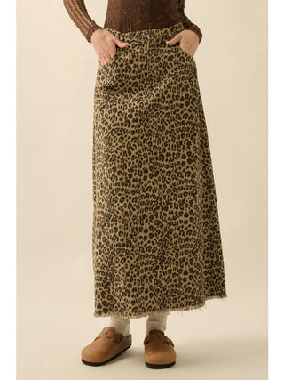 The Leo Twill Maxi Skirt- Sand