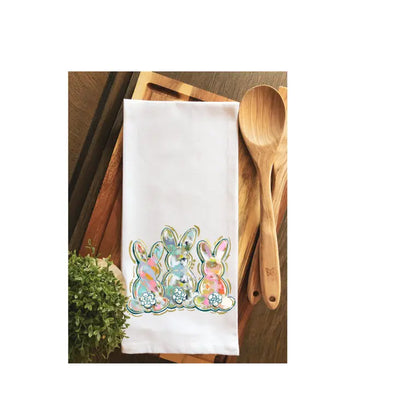 Watercolor Bunny Tea Towel