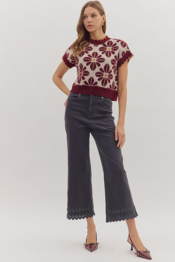 The Endigo Embroidered Bottom Pant-Black