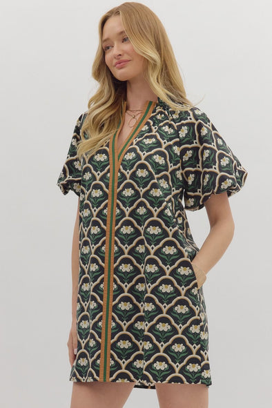 The Chels Floral Dress-Black