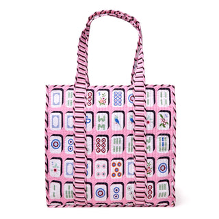 The Evie Mahjong Reversible Quilted Tote-Pink