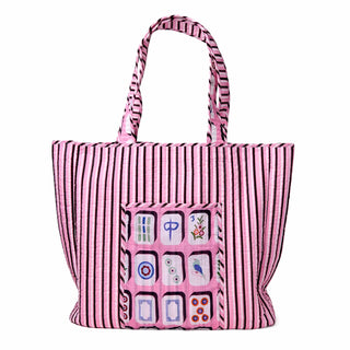 The Evie Mahjong Reversible Quilted Tote-Pink