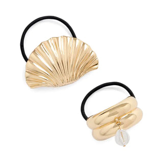 Gold Pony Cuffs-Puka Shells