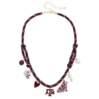 The A&M Chord Necklace-Maroon