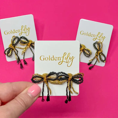 The Mini Bow Earring-Black