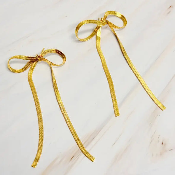 The Long Bow Earring-Gold