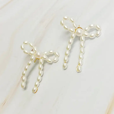 The Ballerina Bow Earring-Pearl