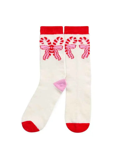 The Candy Cane Socks-Ivory