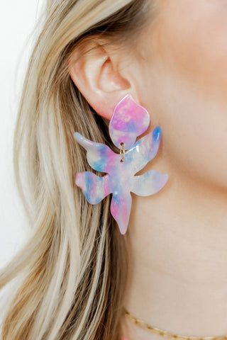 The Flora Statement Earring-Cotton Candy