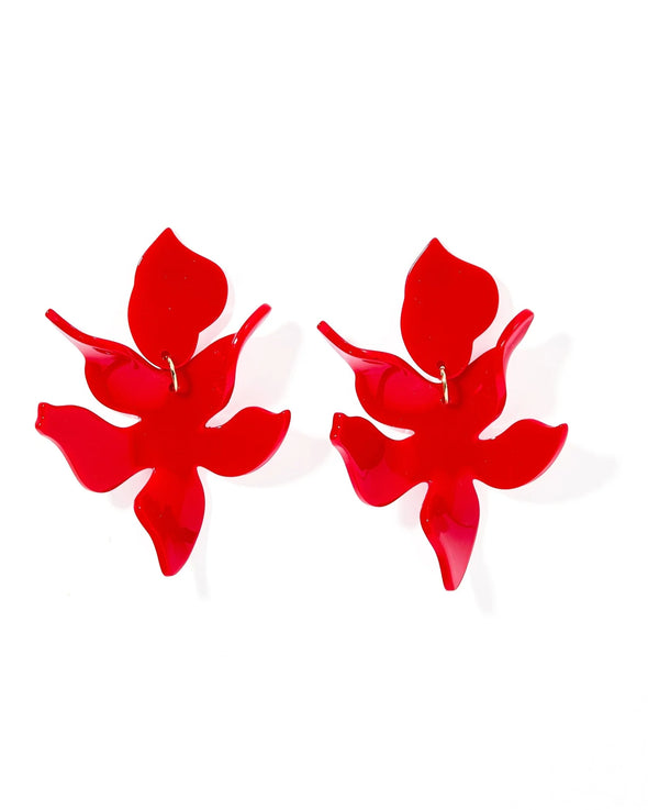 The Flora Earrings-Red
