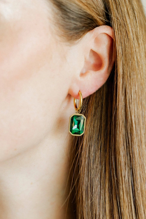 The Diana Charm Earring-Green