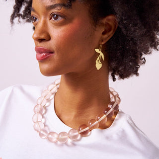 The Iris Large Resin Beaded Necklace-Clear