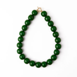 The Iris Large Resin Beaded Necklace-Green