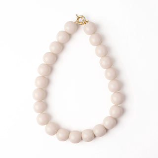 The Iris Large Resin Beaded Necklace-Milky White
