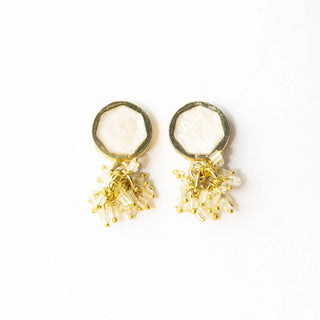 The Kimberly Enamel Earring-White