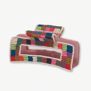 The Lola Checkered Claw Clip-Multi Check