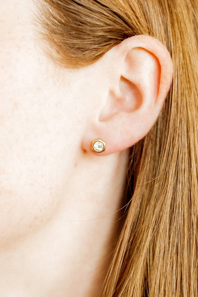 The Addison Clear Gold Earrings