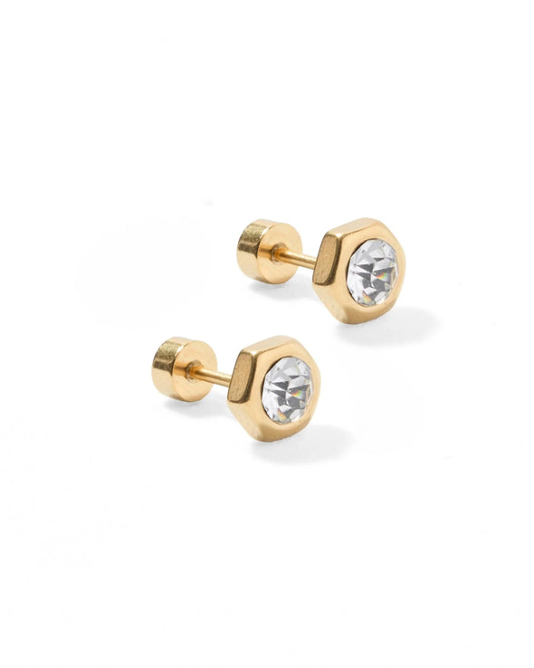 The Addison Clear Gold Earrings