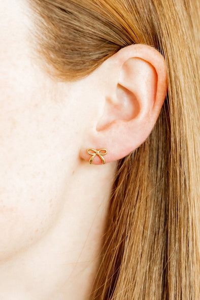 The Sadie Bow Earring-Gold