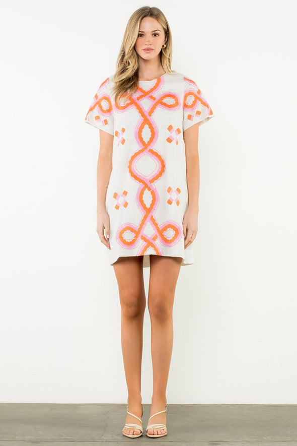 (THML) The Henry Embroidered Dress-Cream