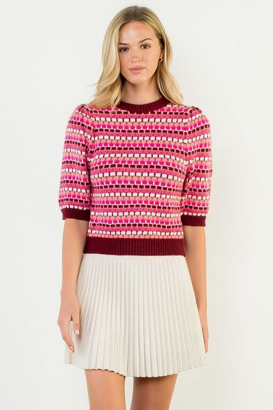 (THML) The Raye Sweater-Burgundy