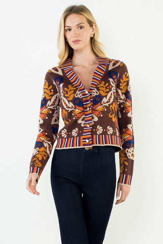 (THML) The Taylor Knitted Cardigan-Brown