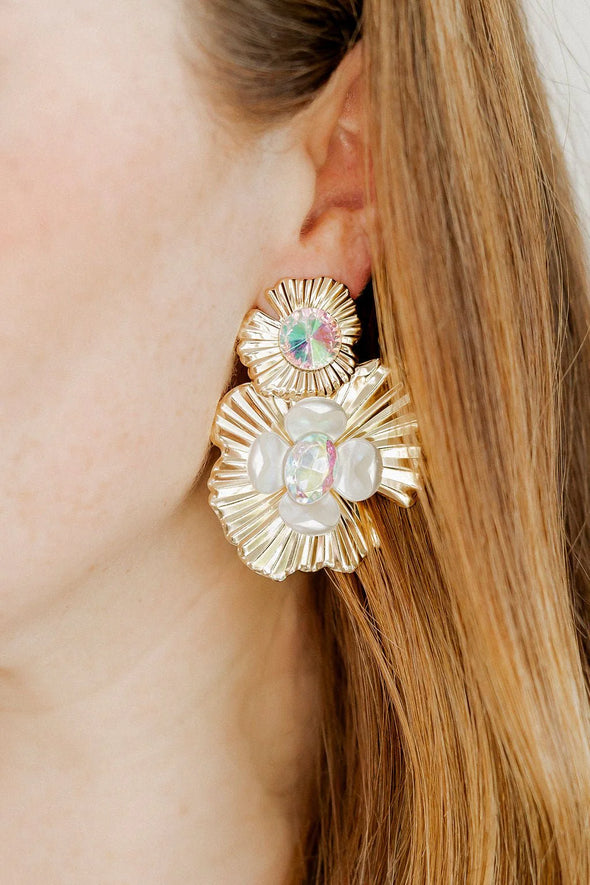 The Zara Iridescent Earrings-Gold